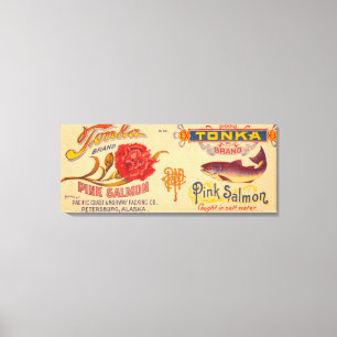 Tonka Brand Salmon Label Canvas Print