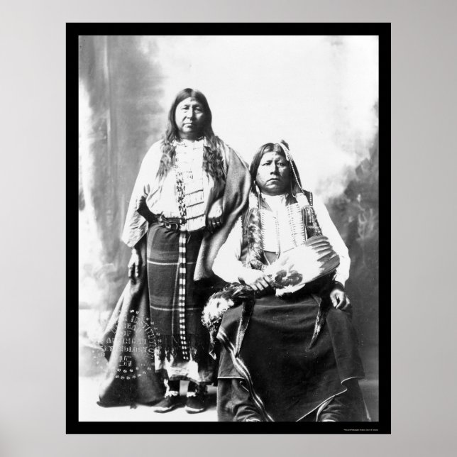 Tonkawa Indian Chief and Wife 1884 Poster (Front)