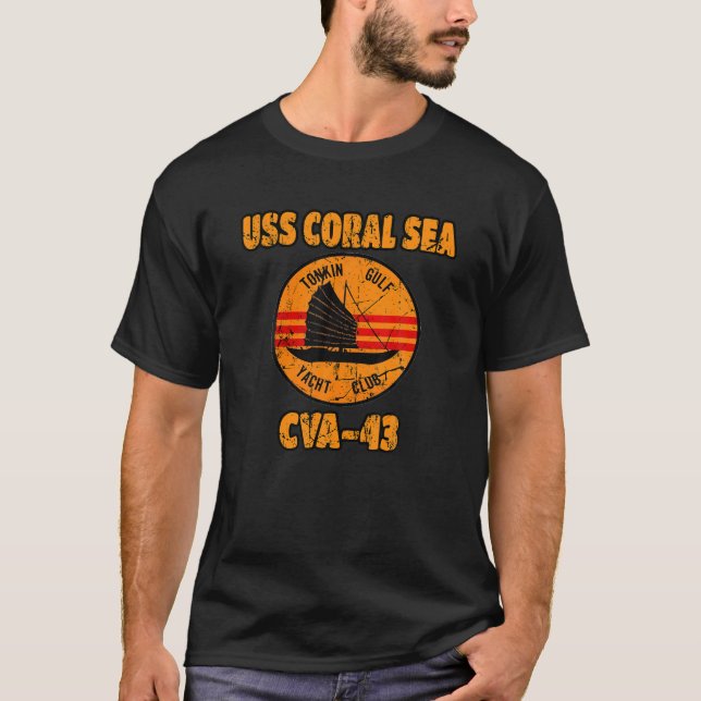 Tonkin Gulf Yacht Club USS Coral Sea CVA-43 Vietna T-Shirt (Front)