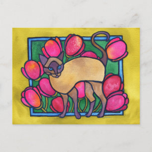 Tonkinese and Tulips Postcard