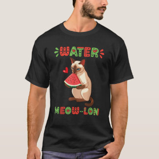 Tonkinese Cat Eating Watermelon Summer Vibes Water T-Shirt