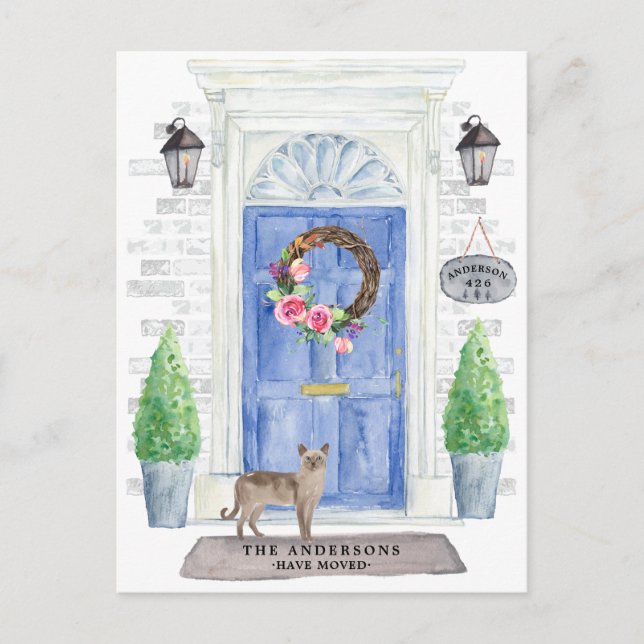 Tonkinese Cat Moving Announcement Postcard (Front)