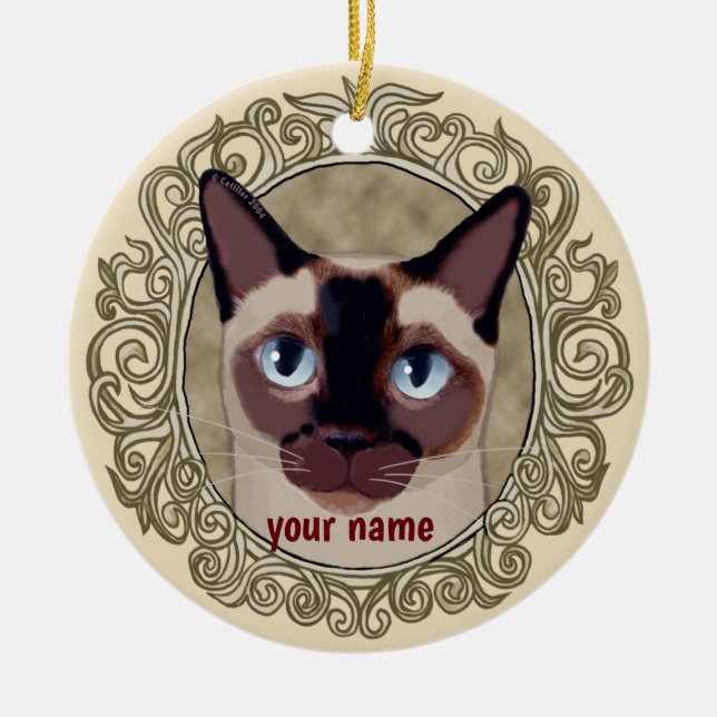Tonkinese Cat  ornament (Front)