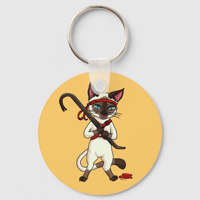 Tonkinese cat Zombie Slayer Key Ring (Front)