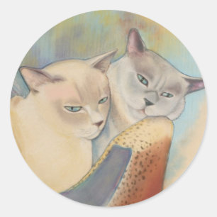 Tonkinese Precious & Romeo Classic Round Sticker