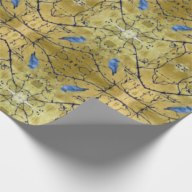 Tonkinson Gold wrapping paper - Bluebird ii (Corner)