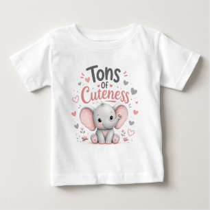 Tons Of Cuteness Baby Elephant Design T-Shirt