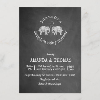 Tons of Love Chalkboard Couple's Baby Shower Invitation