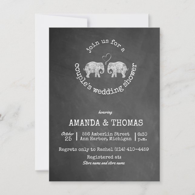 Tons of Love Chalkboard Couple's Wedding Shower Invitation (Front)