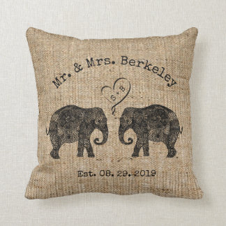 TONS OF LOVE | Elephant Couple Custom Wedding Gift Cushion
