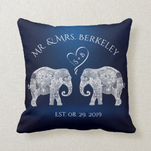 TONS OF LOVE   Elephant Couple Custom Wedding Gift Cushion