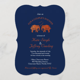 TONS OF LOVE/Elephant Couple Heart Couple's Shower Invitation