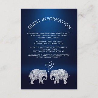 TONS OF LOVE/Elephant Couple Wedding Insert Card