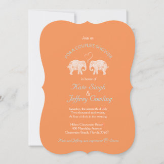 TONS OF LOVE/Elephant Custom Colour Couple's Showe Invitation