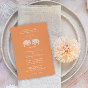 TONS OF LOVE/Elephant Custom Colour Wedding Invite