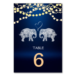TONS OF LOVE-Elephant Night Lights Menu+Table Card