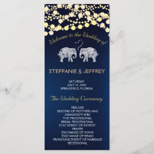 TONS OF LOVE/Elephant Night Lights Wedding Program Programme