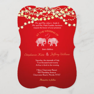 TONS OF LOVE/Elephant String Lights Wedding Invite