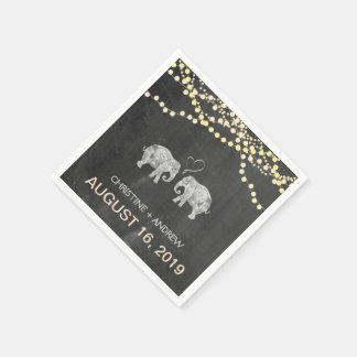 TONS OF LOVE-Elephant String of Lights Custom Napkin