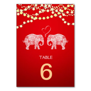 TONS OF LOVE-Elephant Strings of Lights Menu+ Table Number