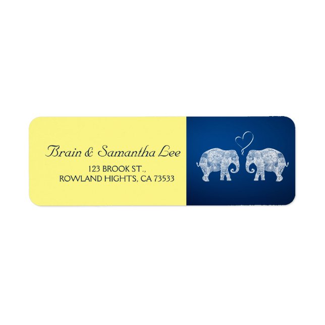 TONS OF LOVE | Elephant Wedding Blue & Yellow (Front)
