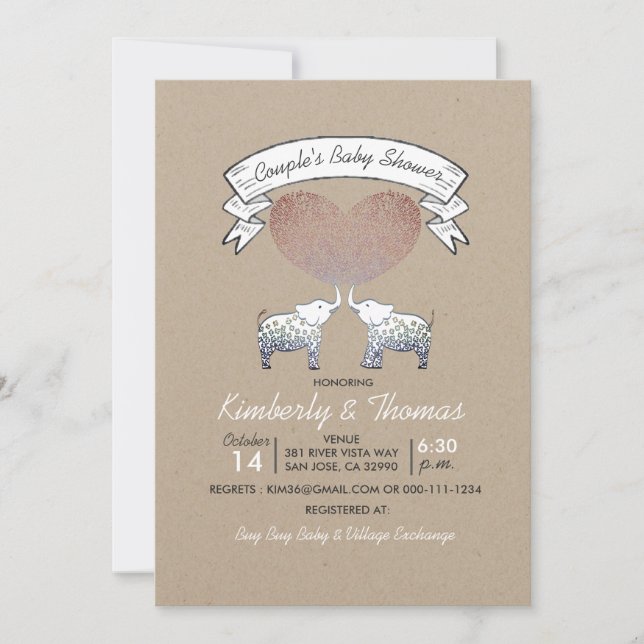 Tons of Love Neutral Gender Couple's Baby Shower Invitation (Front)