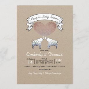 Tons of Love Neutral Gender Couple's Baby Shower Invitation