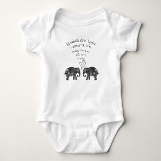 Tons of Love New Baby Birth Record Stats Elephant Bodysuit