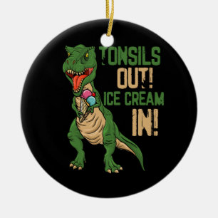Tonsil Out Ice Cream Removal Surgery Recovery Tons Ceramic Tree Decoration