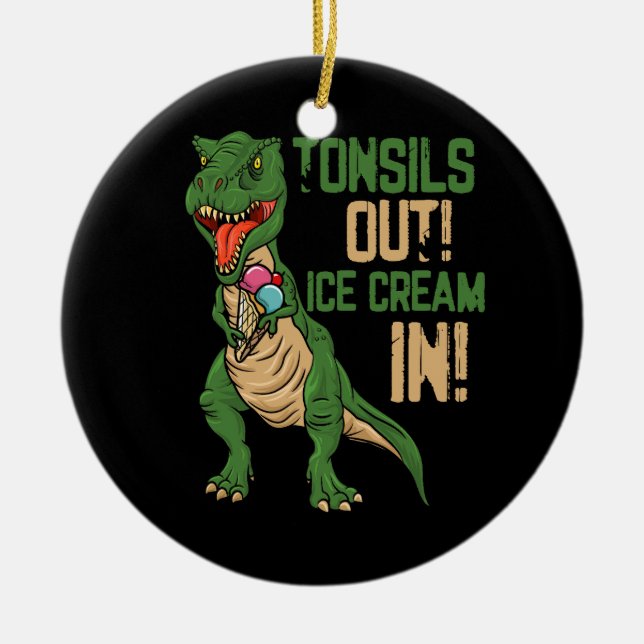 Tonsil Out Ice Cream Removal Surgery Recovery Tons Ceramic Tree Decoration (Front)