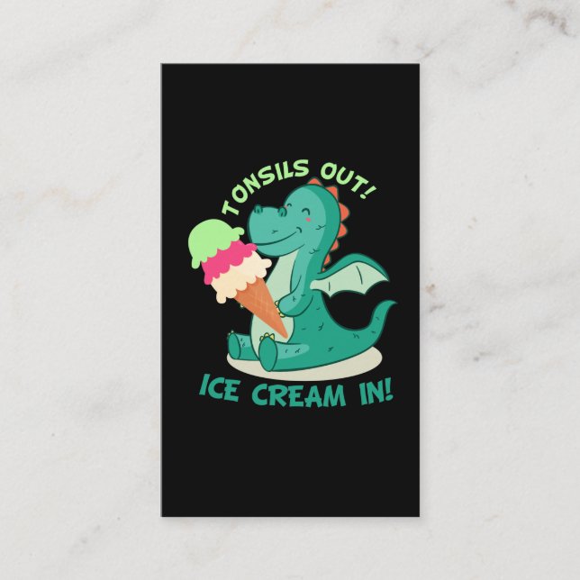 Tonsillectomy Surgery Tonsils out Ice Cream in Business Card (Front)