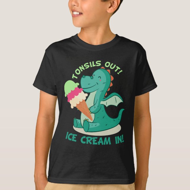 Tonsillectomy Surgery Tonsils out Ice Cream in T-Shirt (Front)