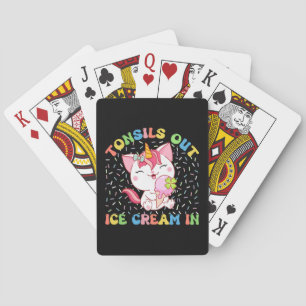 Tonsils Out, Ice Cream In Unicorn Cat Playing Cards