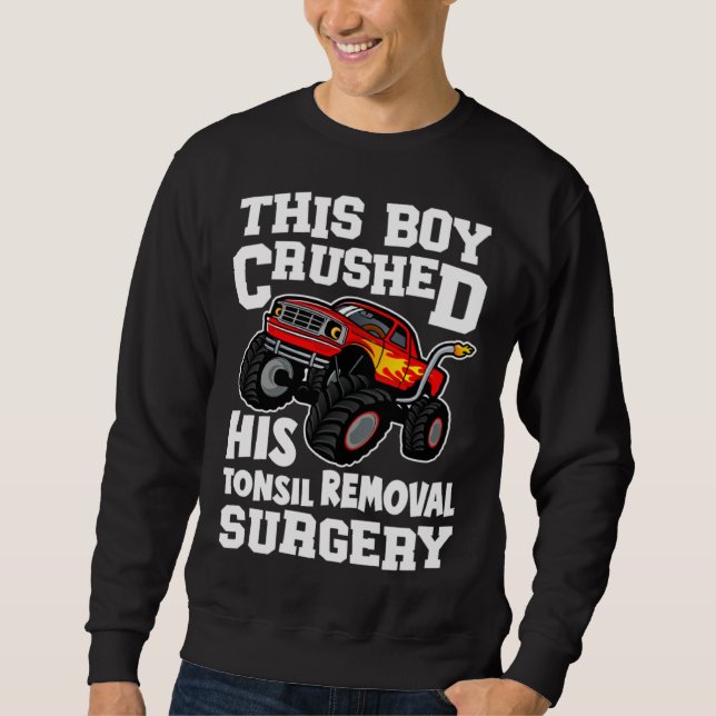 Tonsils Removal Surgery Boy Tonsillectomy Recovery Sweatshirt (Front)
