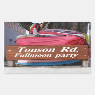 Tonson Rd. Fullmoon Party, Koh Phangan, Thailand Rectangular Sticker