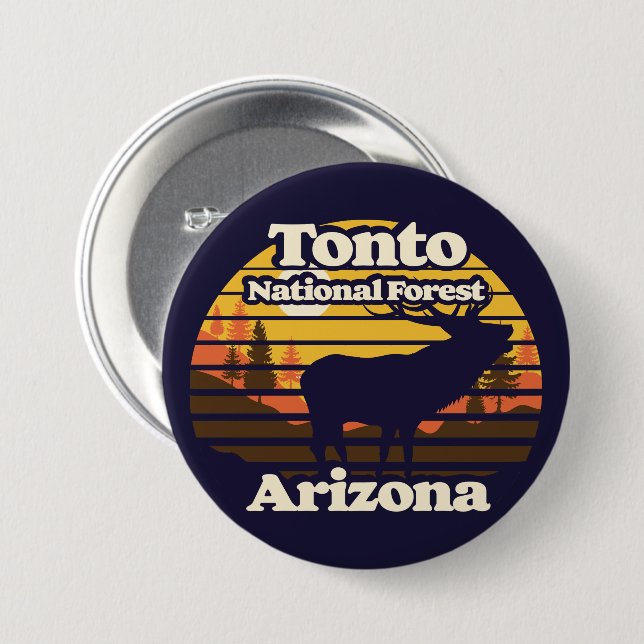 Tonto National Forest Arizona 7.5 Cm Round Badge (Front & Back)