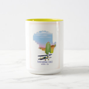 Tonto national forest Arizona USA map Two-Tone Coffee Mug