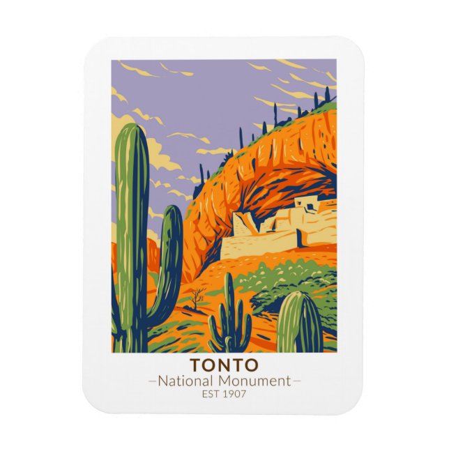 Tonto National Monument Arizona Vintage  Magnet (Vertical)