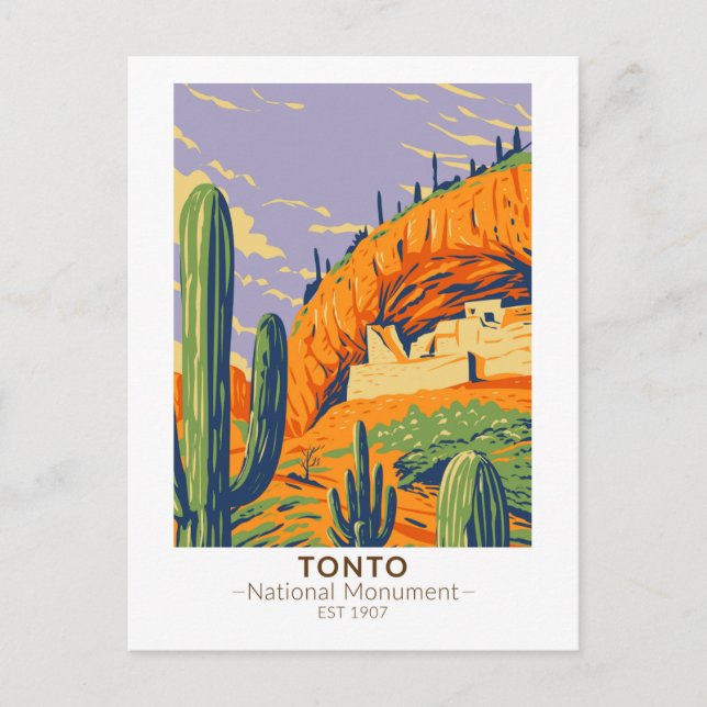 Tonto National Monument Arizona Vintage Postcard (Front)
