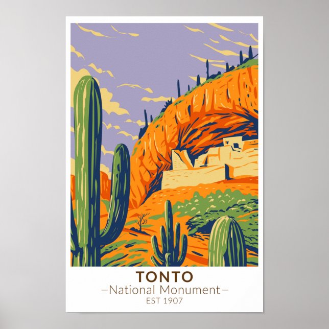 Tonto National Monument Arizona Vintage  Poster (Front)