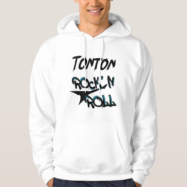 Tonton Rock' n Roll Guitare Rockeur Hoodie (Front)