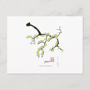 tony fernandes sakura and green birds postcard