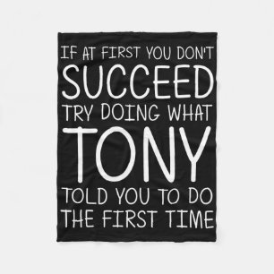 Tony Name Personalised Birthday Funny Christmas Jo Fleece Blanket