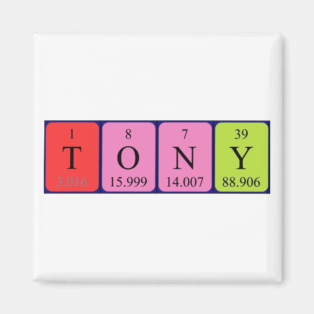 Tony periodic table name magnet (Front)