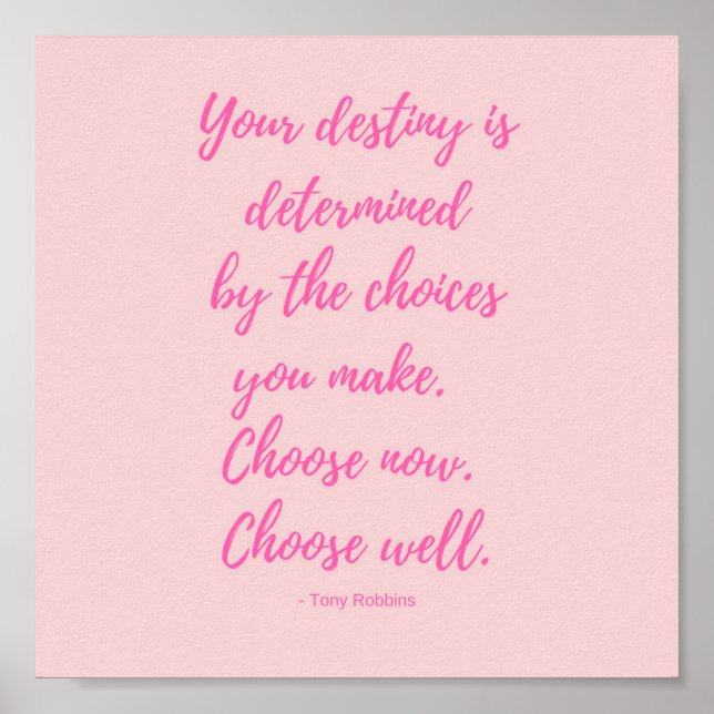 Tony Robbins Inspirational destiny quote Poster (Front)