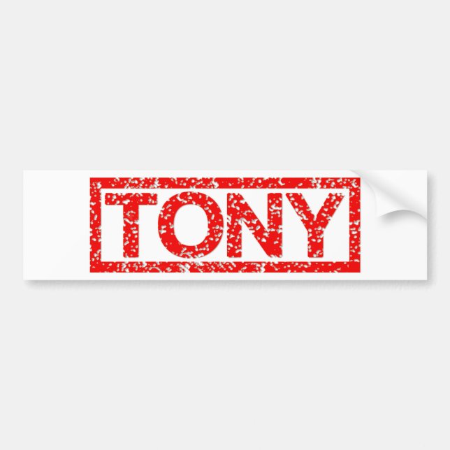 Tony Stamp Bumper Sticker (Front)