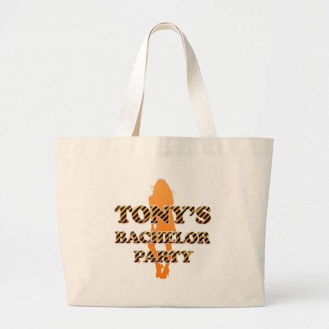 Tony's Bachelor Party Large Tote Bag (Front)
