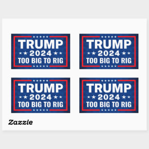 Too Big To Rig Pro Trump 2024 campaign anti Biden  Rectangular Sticker