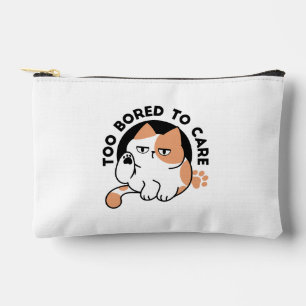 Too Bored to Care – Funny Grumpy Cat Quote Accessory Pouch