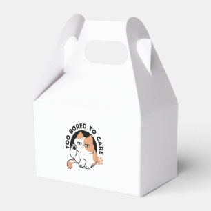 Too Bored to Care – Funny Grumpy Cat Quote Favour Box